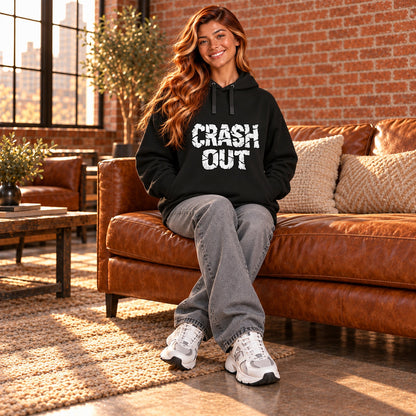 CRASH OUT Women's Organic Cotton Blend Side Pocket Hoodie Sweatshirt