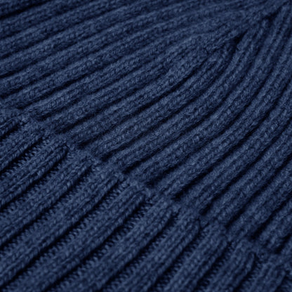 Milano (navy blue) - Italian 100% cashmere ribbed beanie (unisex)