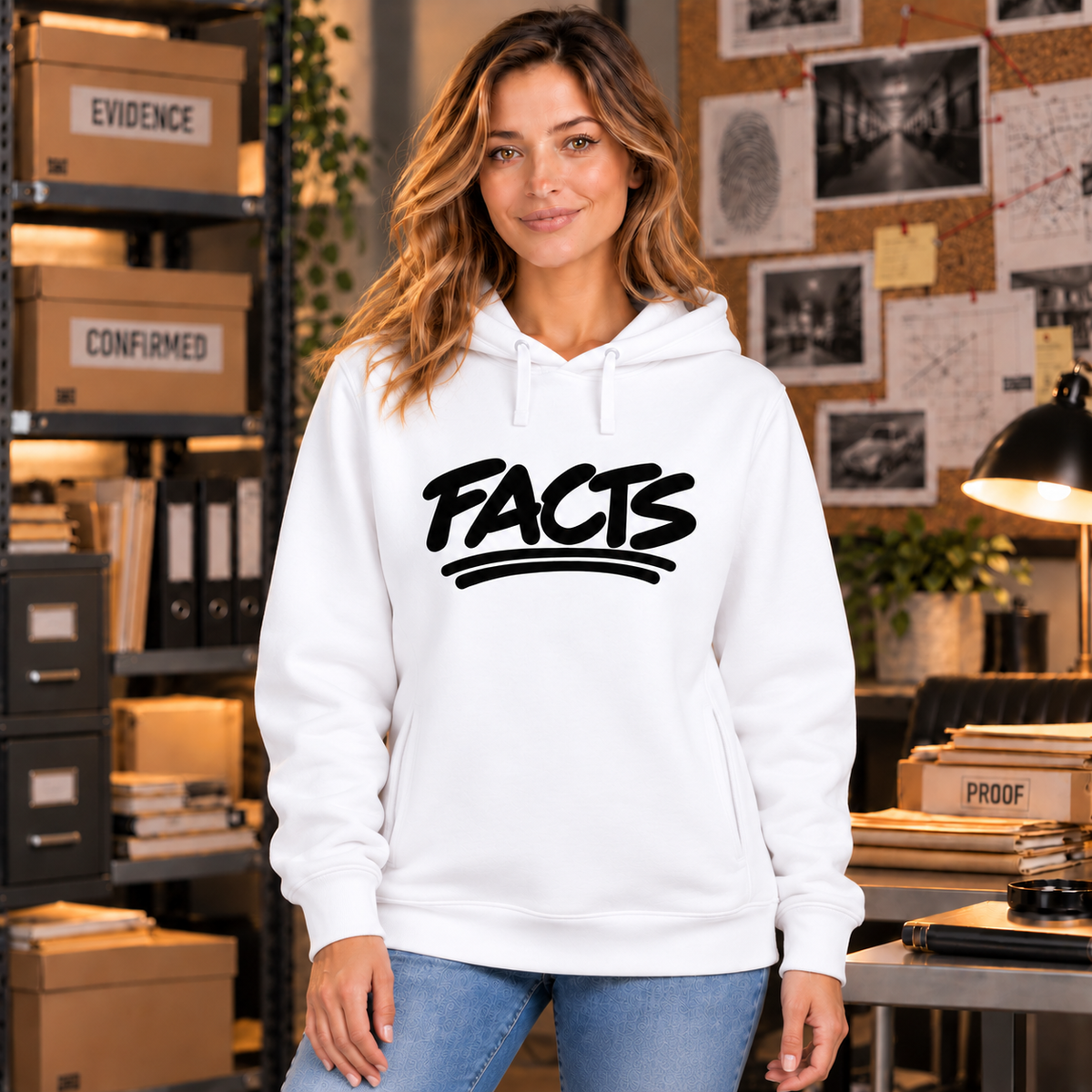 Facts Women's Organic Cotton Blend Side Pocket Hoodie Sweatshirt