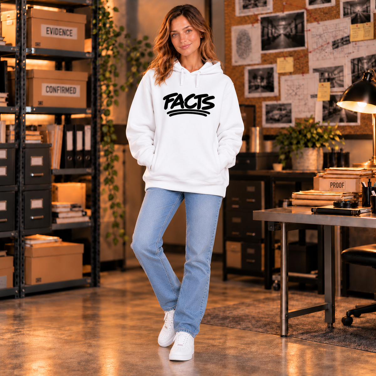 Facts Women's Organic Cotton Blend Side Pocket Hoodie Sweatshirt