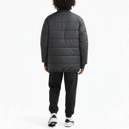Konus Men's Reversible Long Bomber Jacket in Black