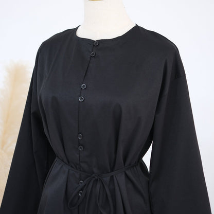 Button-Front Longline Top & Wide-Leg Trouser Set