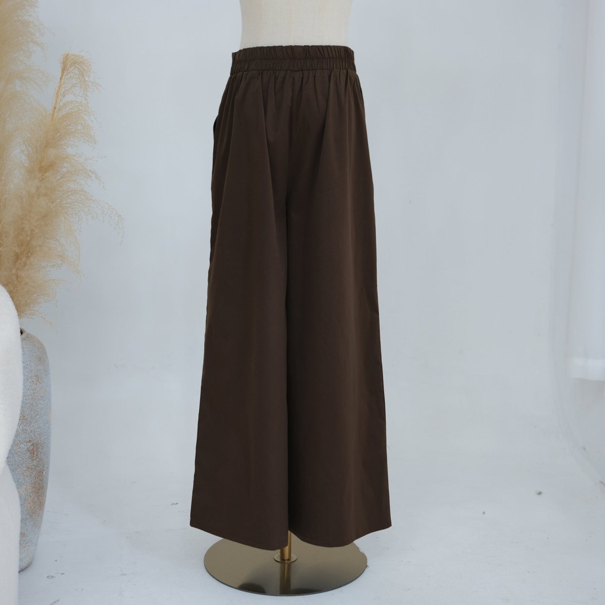 Button-Front Longline Top & Wide-Leg Trouser Set