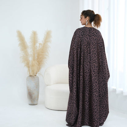 Leopard Print Batwing Maxi Dress